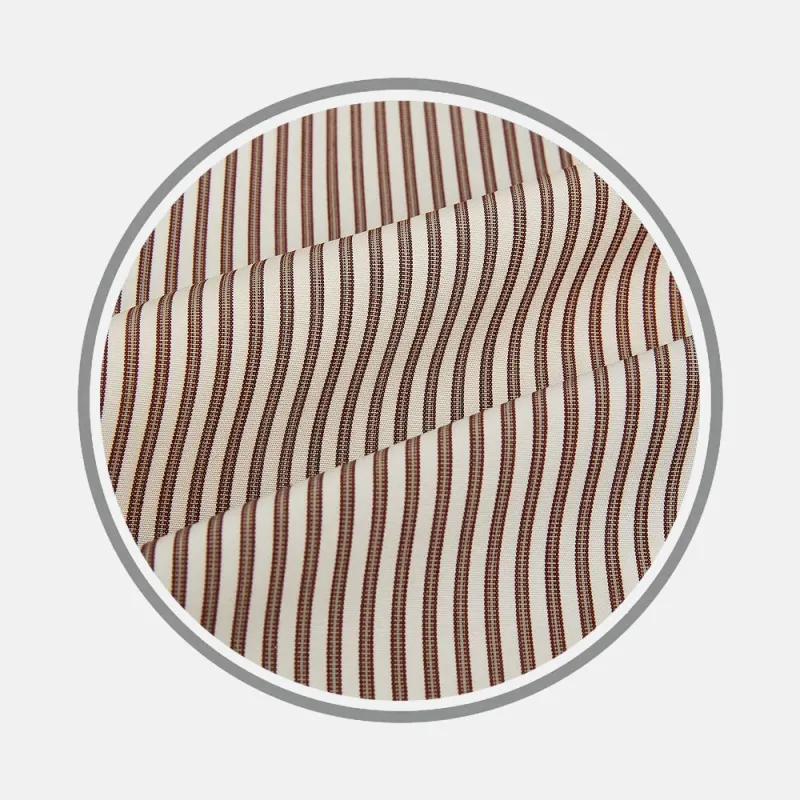 Burgundy Halo Stripe Fabric sold by Turnbull & Asser