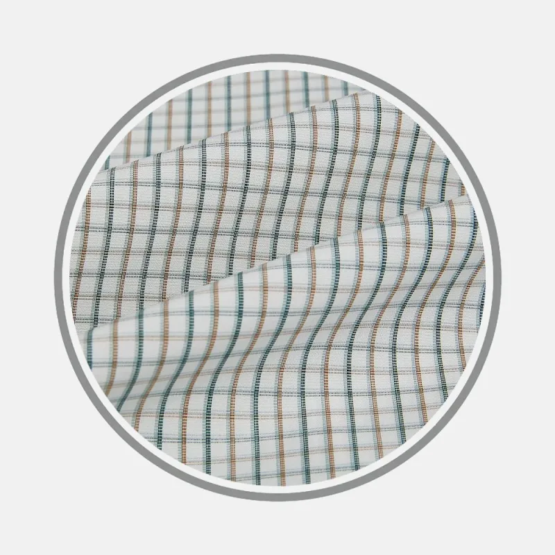Green/Brown Tattersall Check Fabric sold by Turnbull & Asser