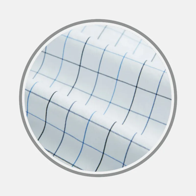 Blue Grid Check Fabric sold by Turnbull & Asser