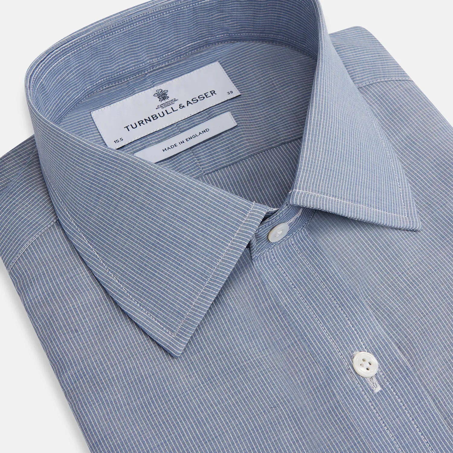 Blue Pencil Stripe Textured Lightweight Fabric sold by Turnbull & Asser product image thumbnail 2