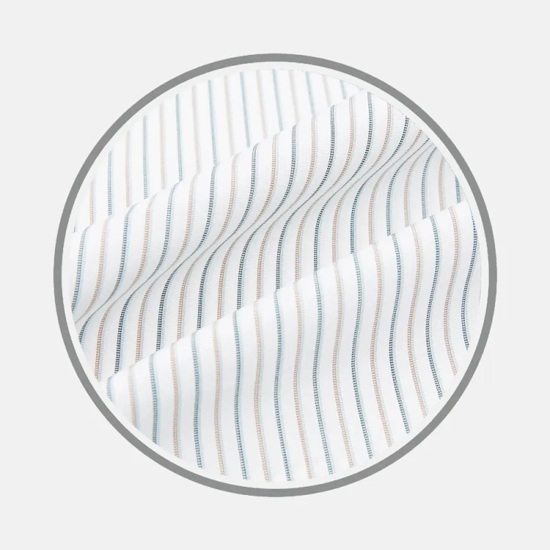 Teal Double Stripe Fabric sold by Turnbull & Asser