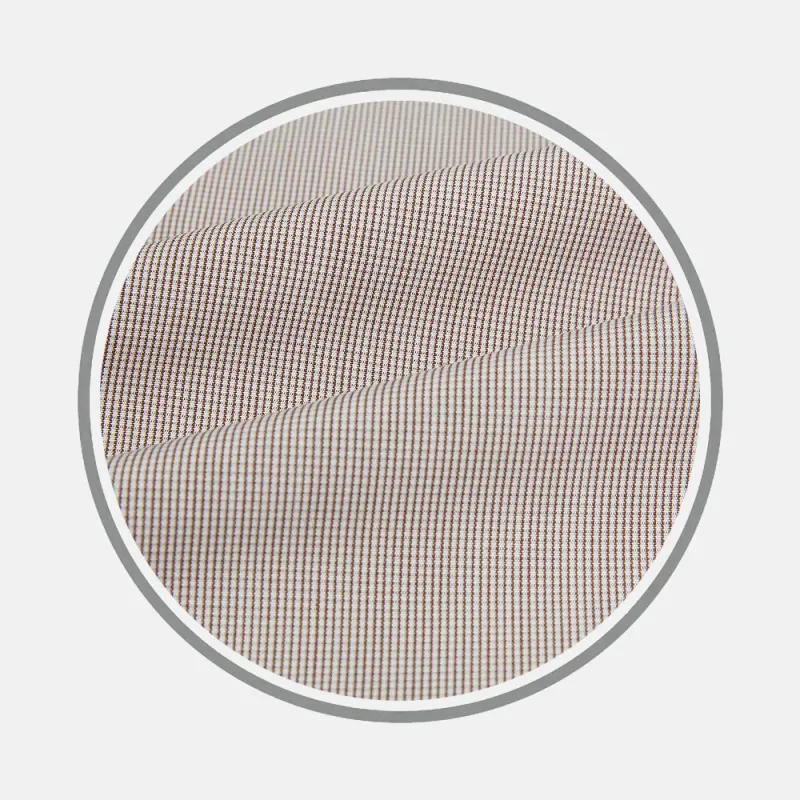 Brown Micro Graph Check Fabric sold by Turnbull & Asser