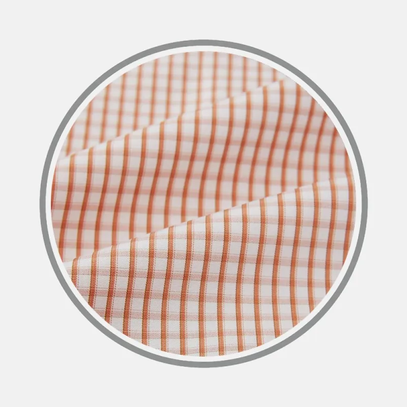 Orange Micro Shadow Check Shirt sold by Turnbull & Asser