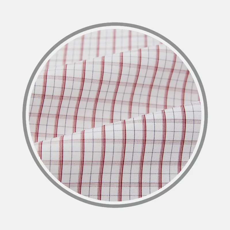 Red Tattersall Check Fabric sold by Turnbull & Asser