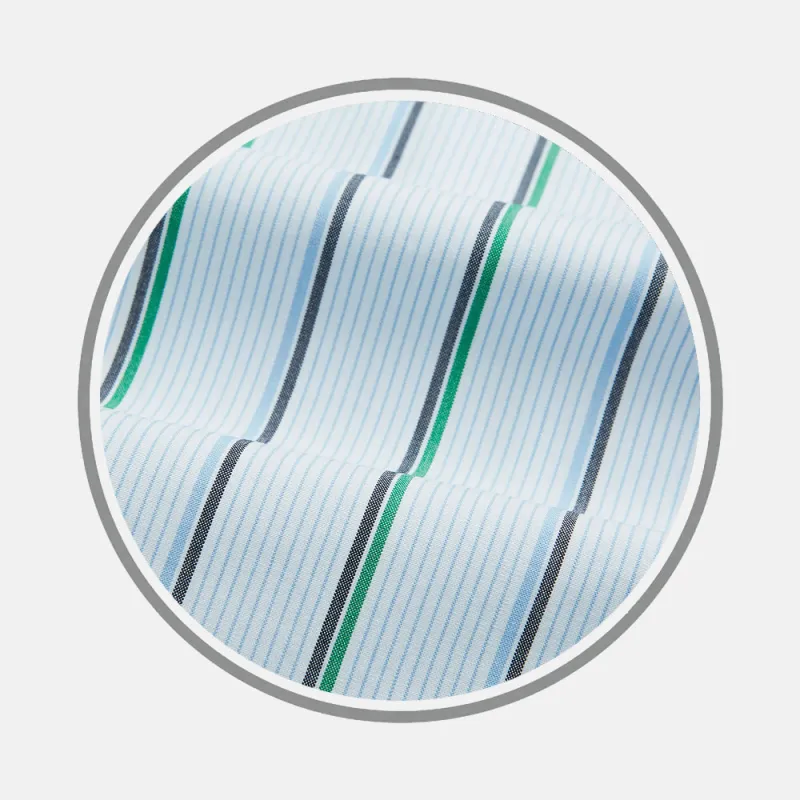 Blue and Green Shadow Stripe Fabric sold by Turnbull & Asser