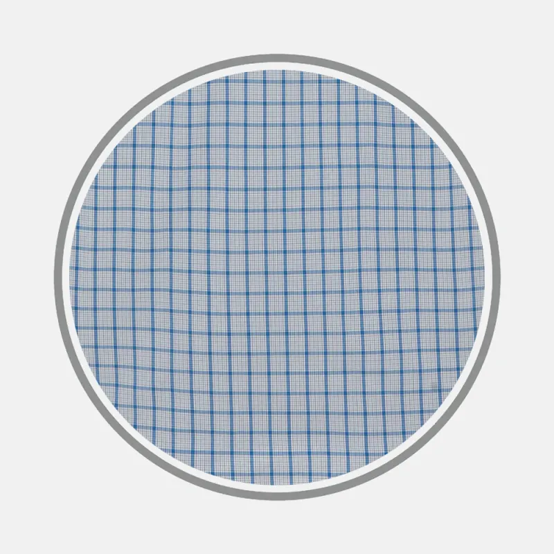 Blue Graph Overlay Check Fabric sold by Turnbull & Asser