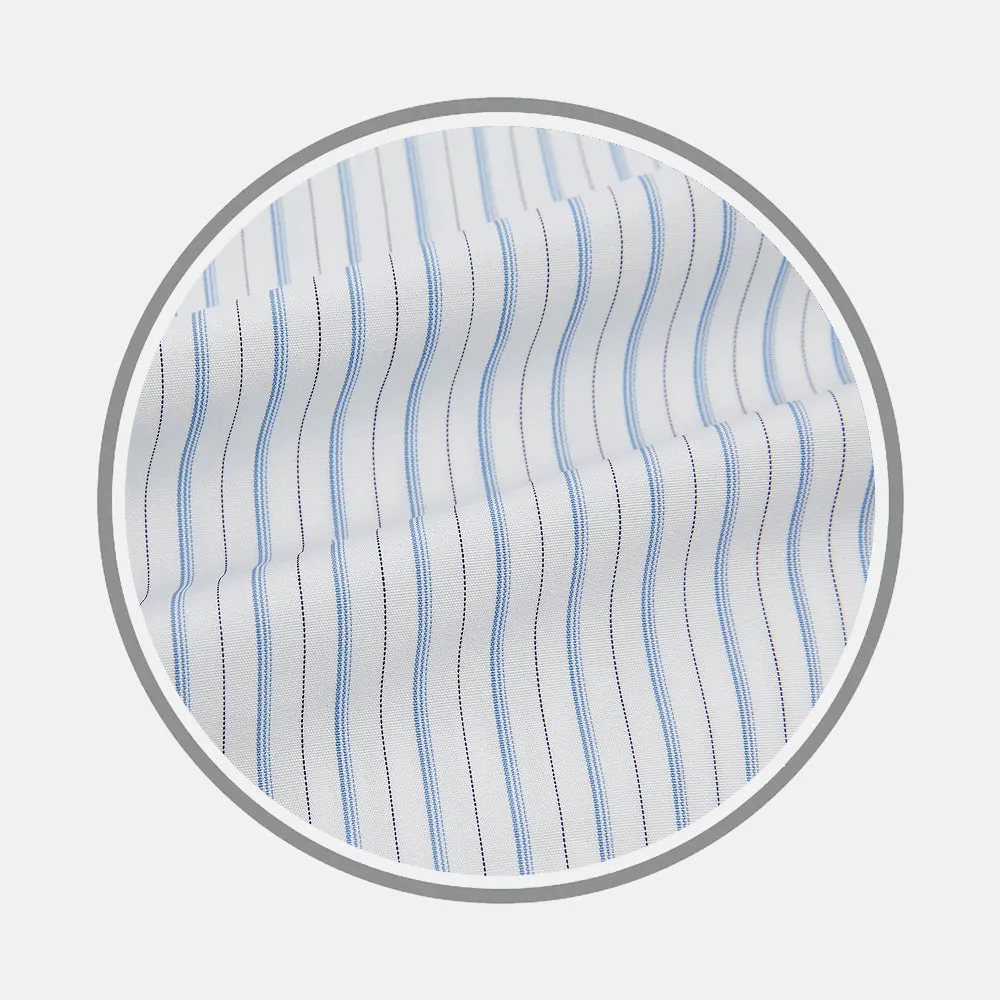 Sky Blue Combination Stripe Fabric sold by Turnbull & Asser