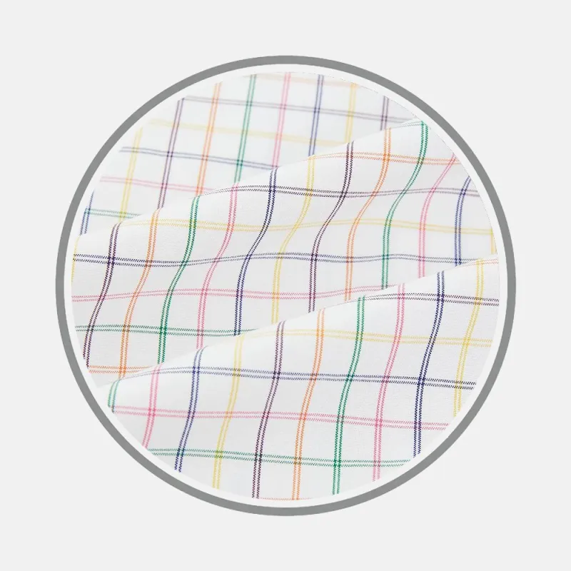 Rainbow Double Grid Check Fabric sold by Turnbull & Asser