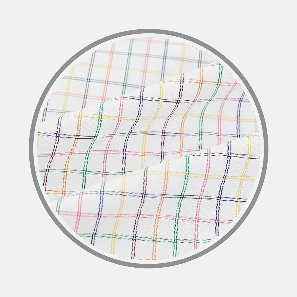 Rainbow Double Grid Check Fabric sold by Turnbull & Asser