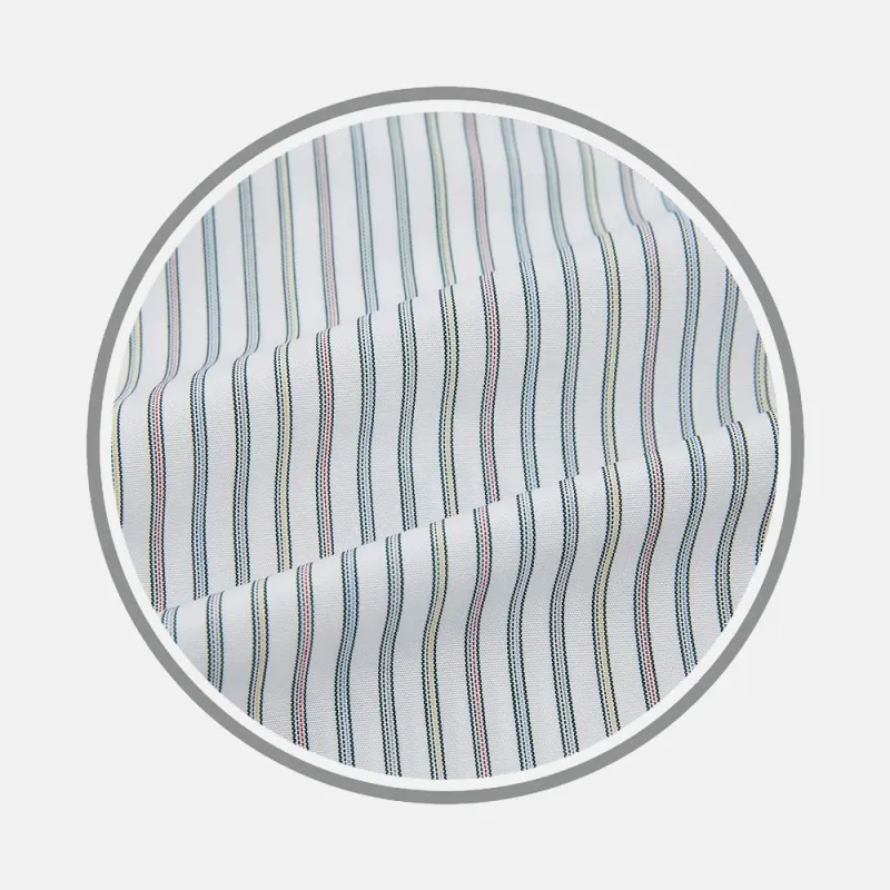 Forest Green With Multicolored Music Stripe Fabric sold by Turnbull & Asser