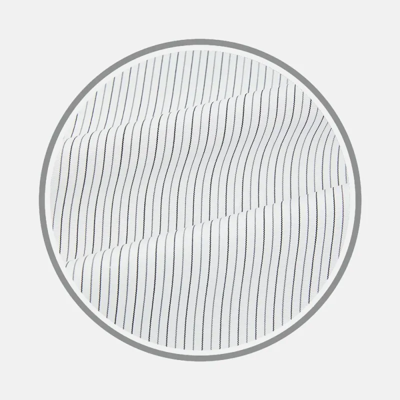 Midnight Blue And Grey Fine Stripe Fabric sold by Turnbull & Asser