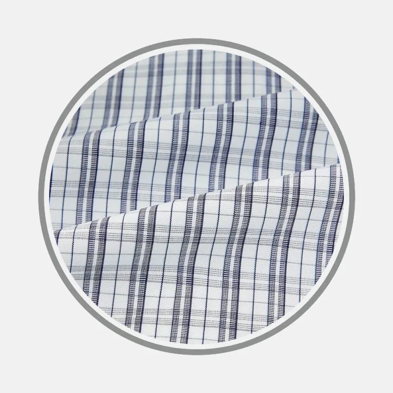 Navy Multi Check Fabric sold by Turnbull & Asser