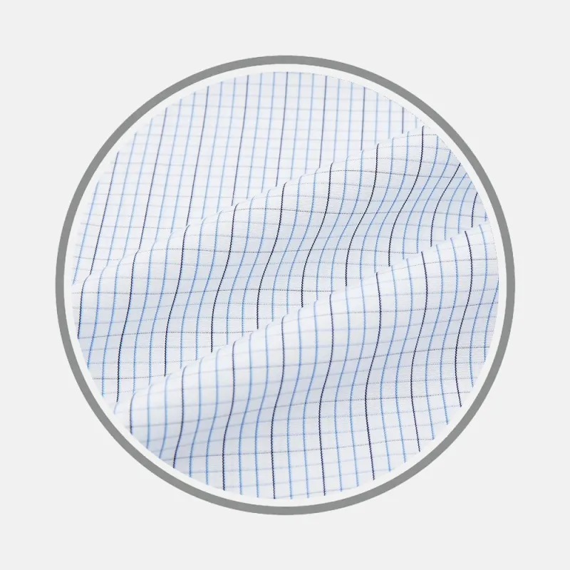 Blue Grid Check Fabric sold by Turnbull & Asser