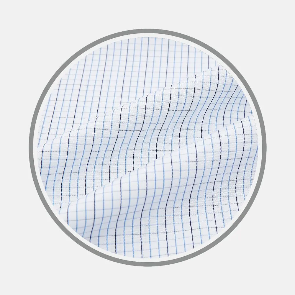 Blue Grid Check Fabric sold by Turnbull & Asser