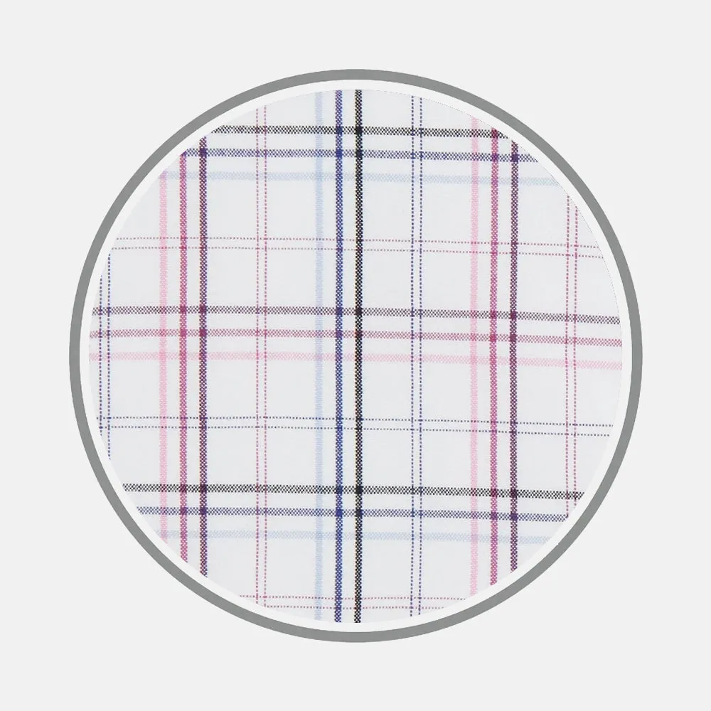 Purple and Blue Multi Check Fabric sold by Turnbull & Asser