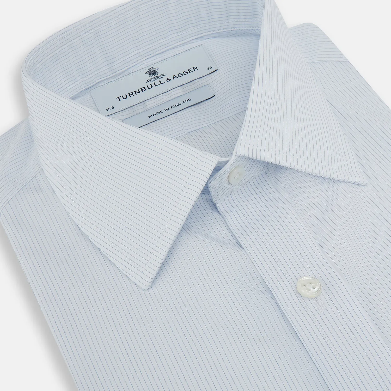 Blue Thin Stripe Shirt with T&A Collar and Double Cuffs sold by Turnbull & Asser product image thumbnail 2
