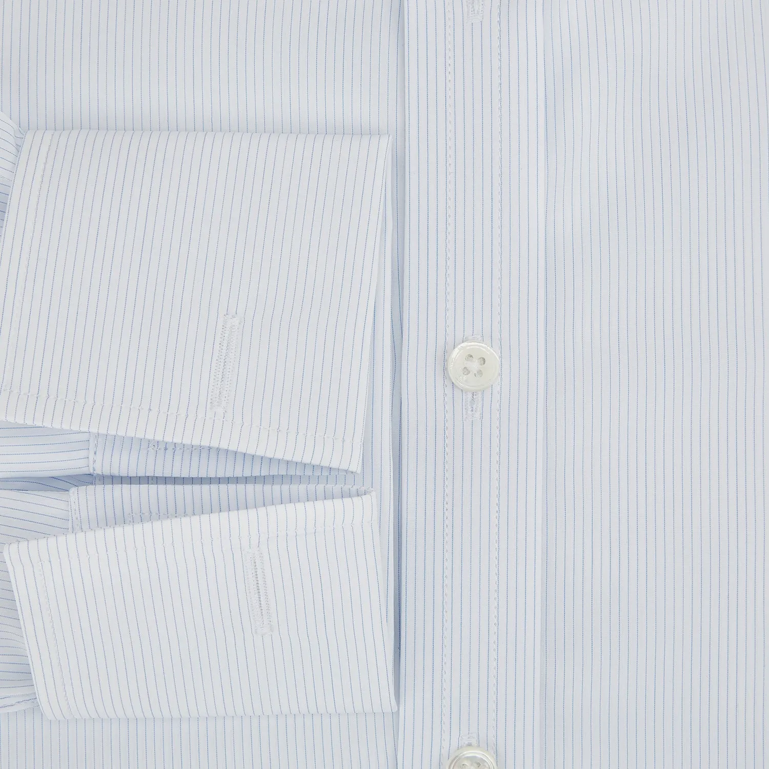 Blue Thin Stripe Shirt with T&A Collar and Double Cuffs sold by Turnbull & Asser product image thumbnail 4
