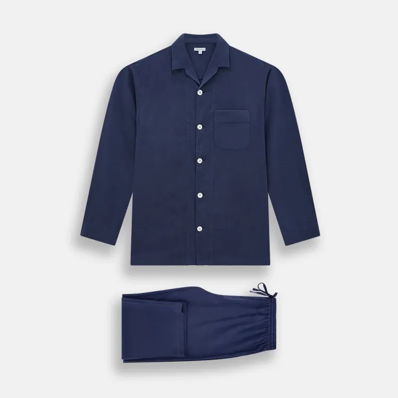 Navy Silk Pyjama Set sold by Turnbull & Asser