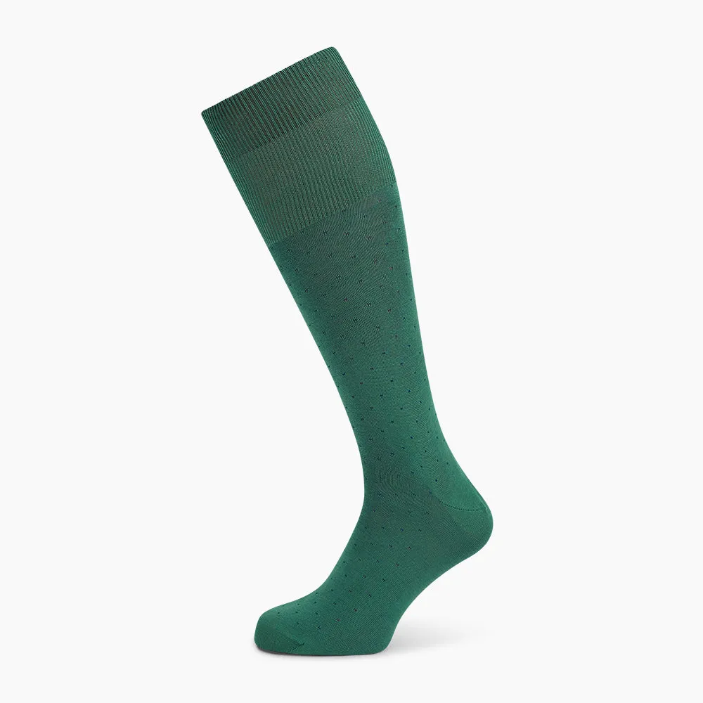 Forest Green/Navy Polka Dot Long Socks sold by Turnbull & Asser product image thumbnail 5