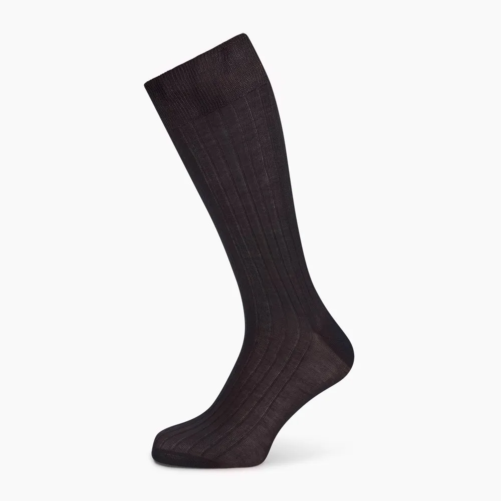 Smoke Mid-Length Socks sold by Turnbull & Asser product image thumbnail 5