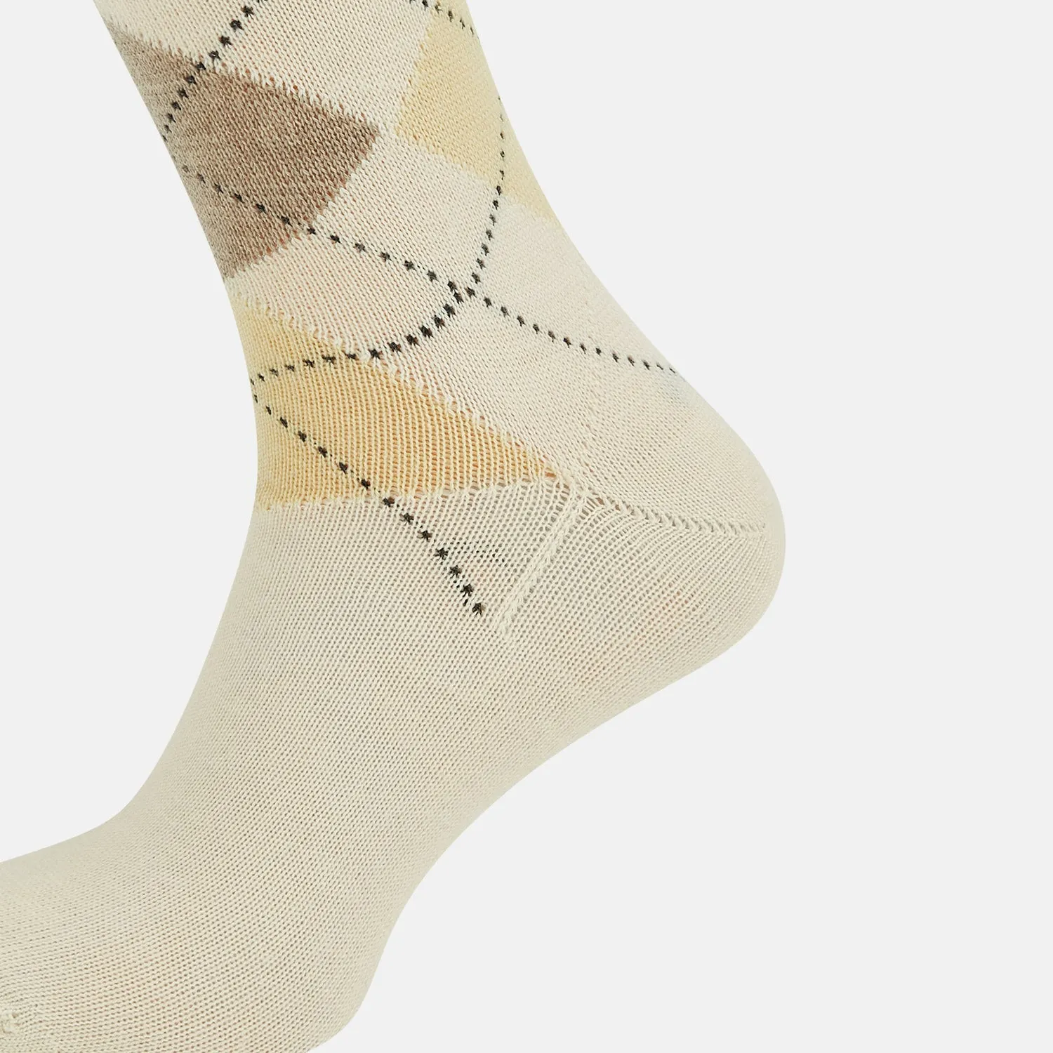 White Wool Check Mid-Length Socks sold by Turnbull & Asser product image thumbnail 4
