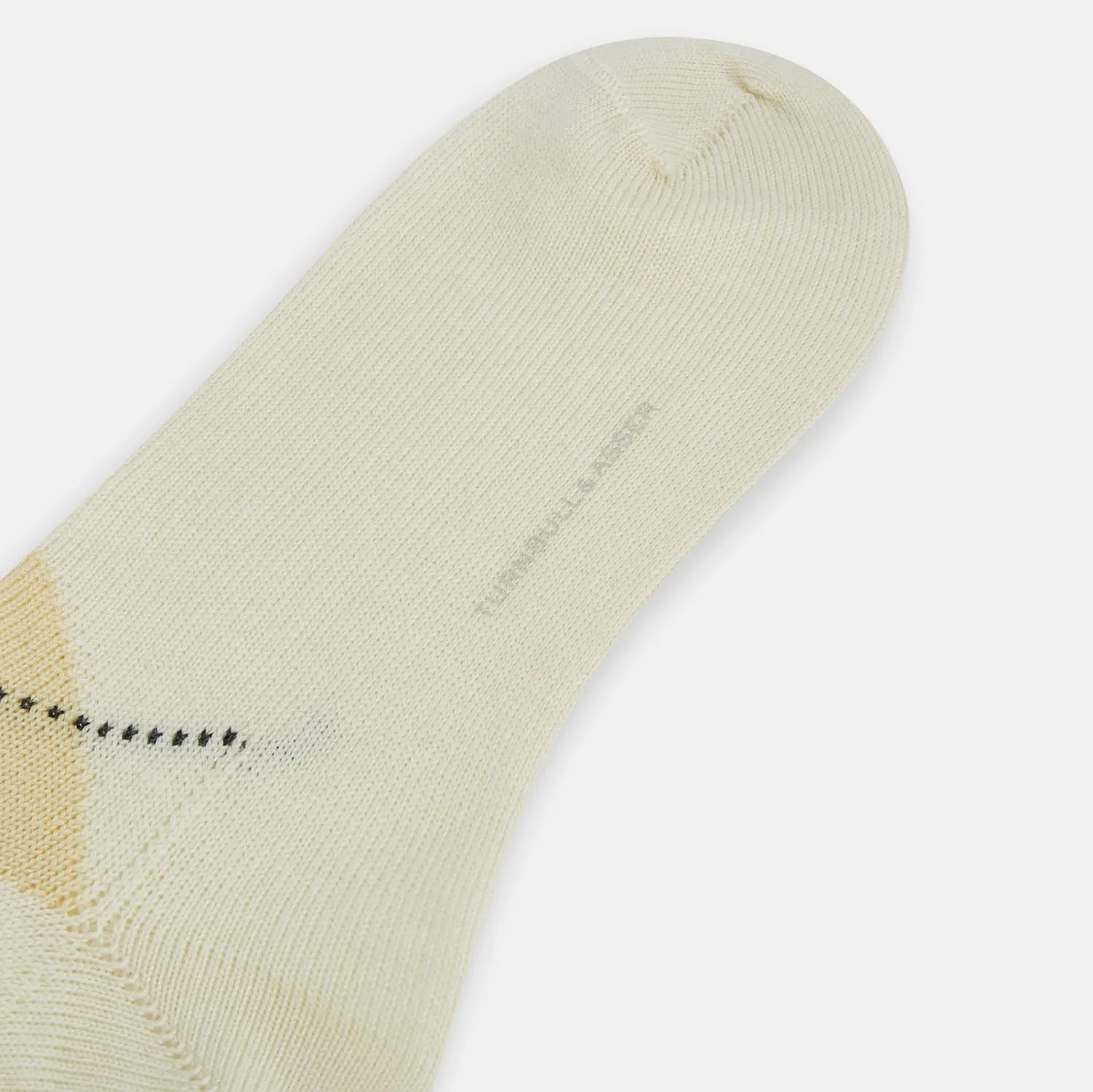 White Wool Check Mid-Length Socks sold by Turnbull & Asser product image thumbnail 3