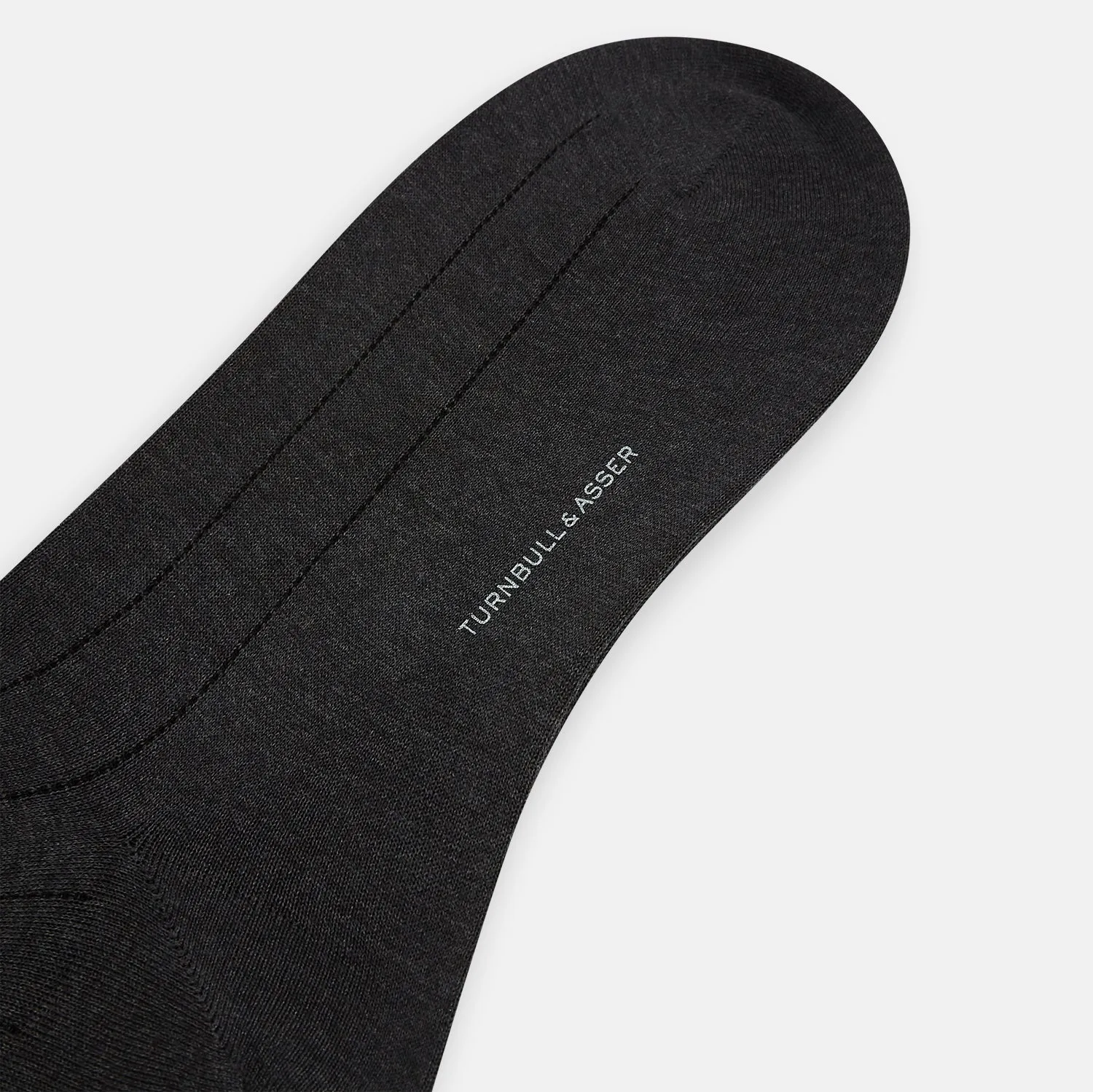 Charcoal/Brown Dash Striped Long Socks sold by Turnbull & Asser product image thumbnail 3