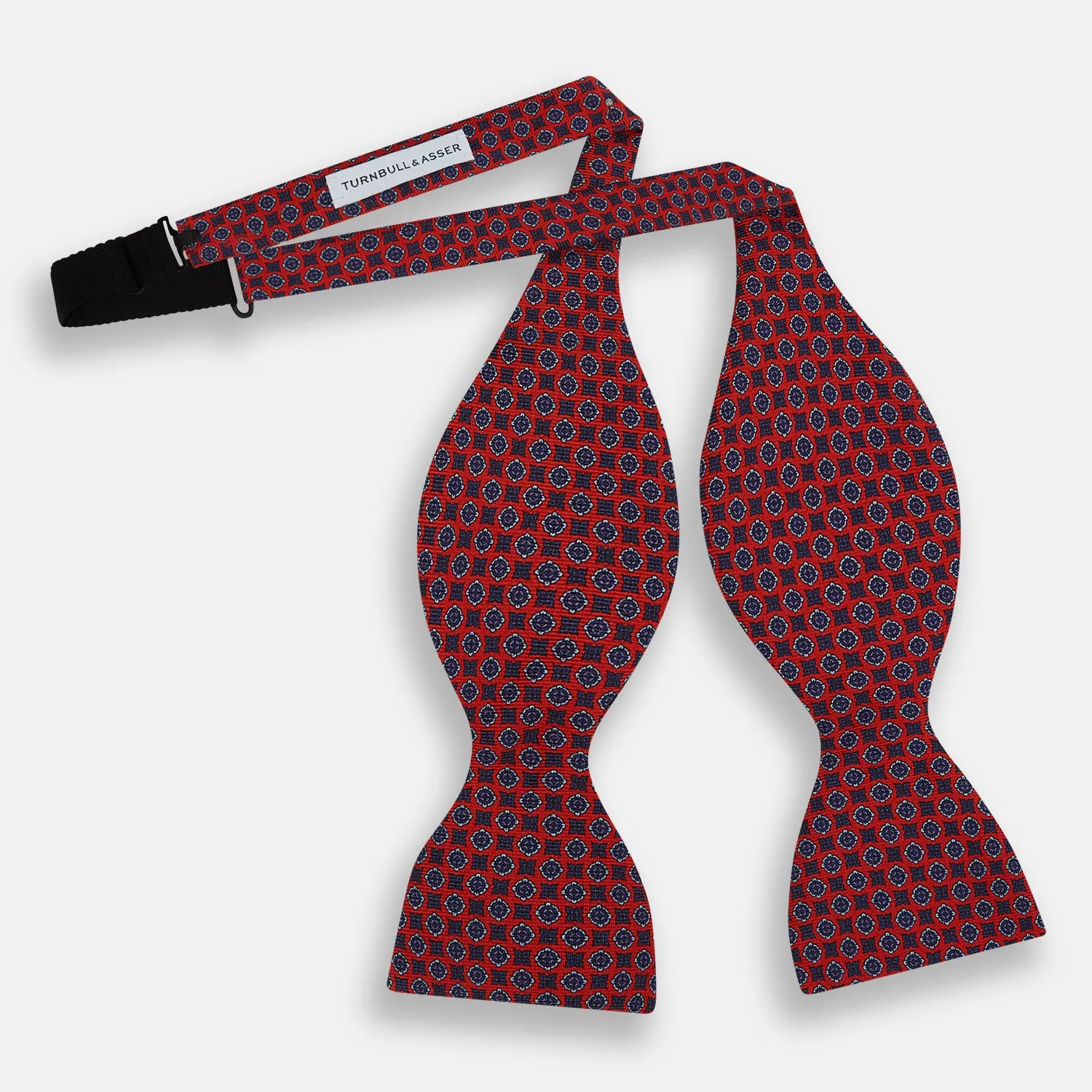 Red and Blue Geometric Floral Silk Bow Tie sold by Turnbull & Asser product image thumbnail 2