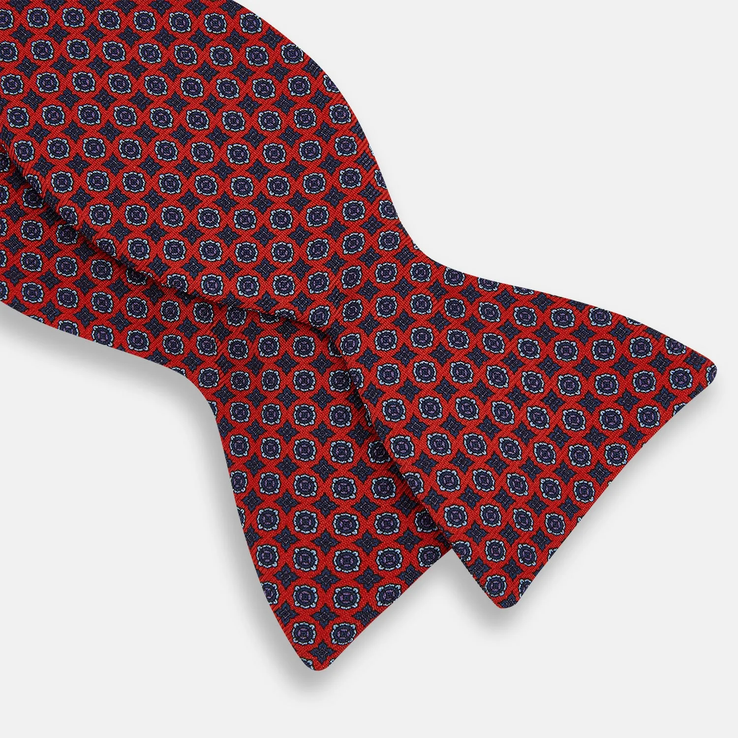 Red and Blue Geometric Floral Silk Bow Tie sold by Turnbull & Asser product image thumbnail 3