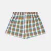 Green and Pink Multi Check Linen Blend Godfrey Boxer Shorts sold by Turnbull & Asser