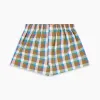 Green and Pink Multi Check Linen Blend Godfrey Boxer Shorts sold by Turnbull & Asser