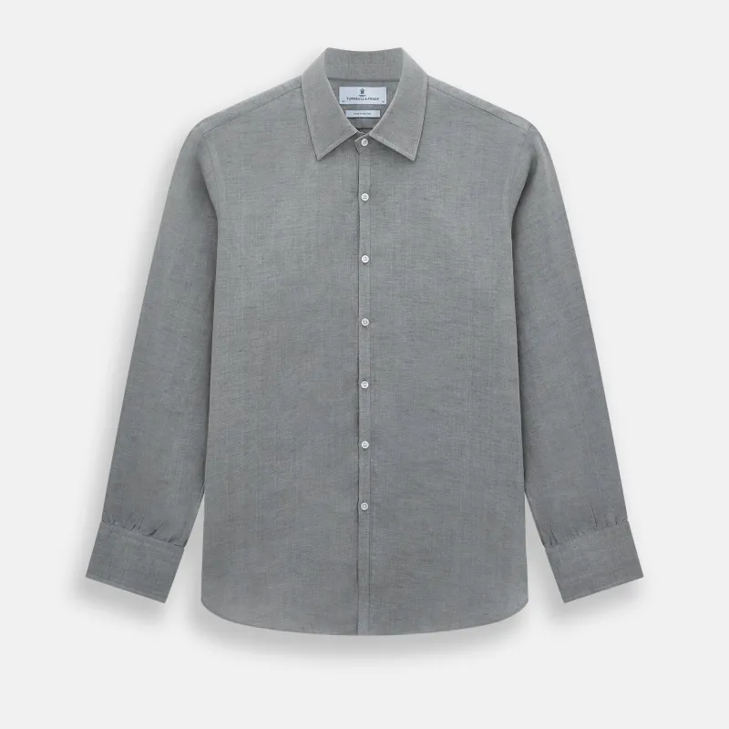 Grey Linen Westminster Shirt sold by Turnbull & Asser