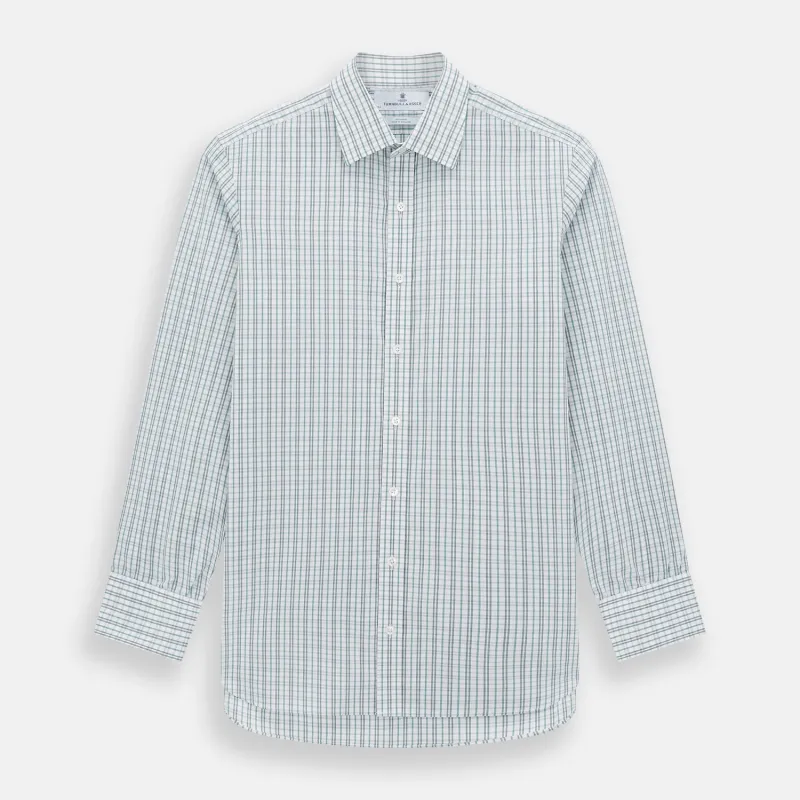 Sage Green Multi Check Mayfair Shirt sold by Turnbull & Asser