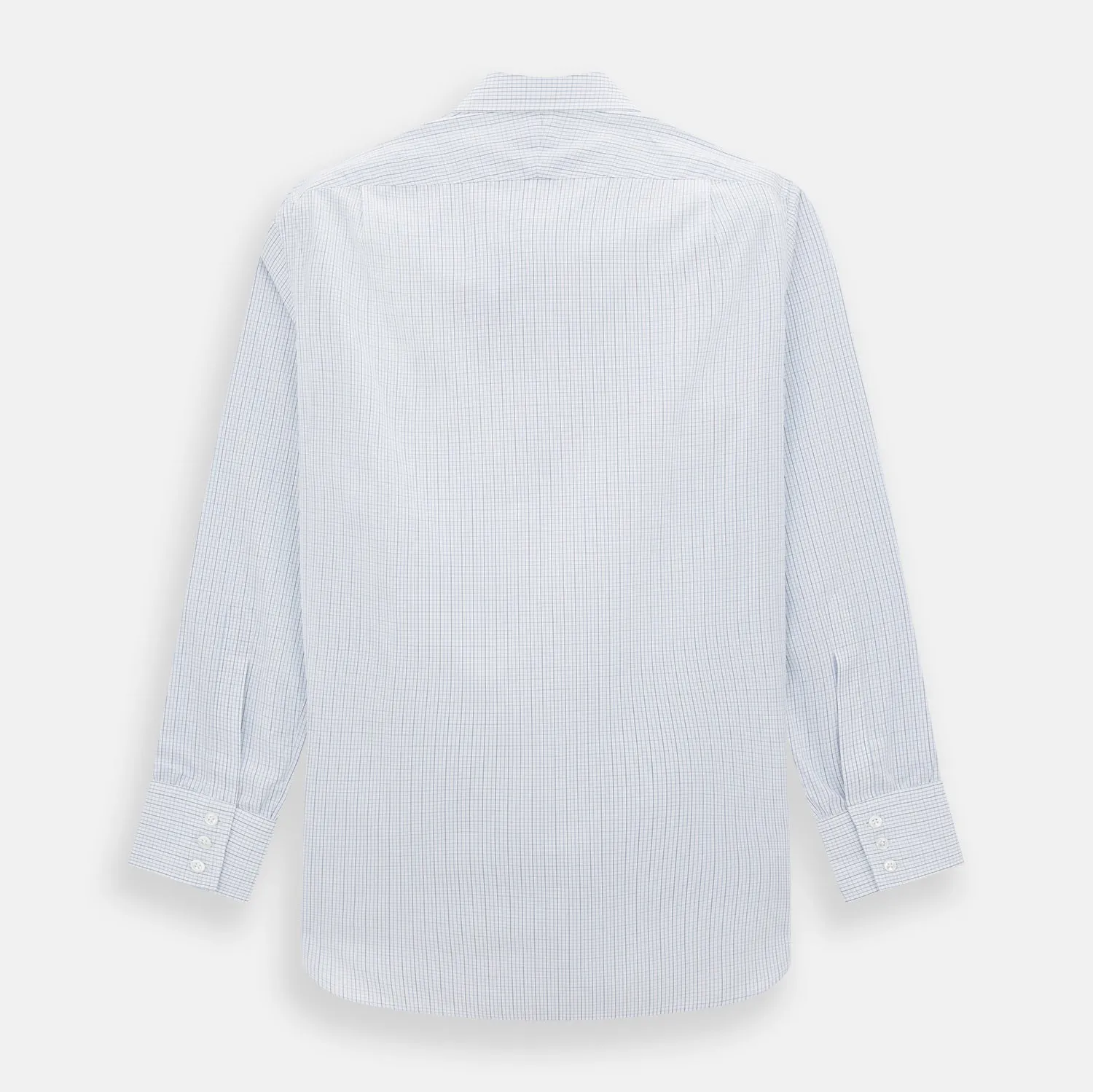 Pale Blue and Navy Grid Check Mayfair Shirt sold by Turnbull & Asser product image thumbnail 3