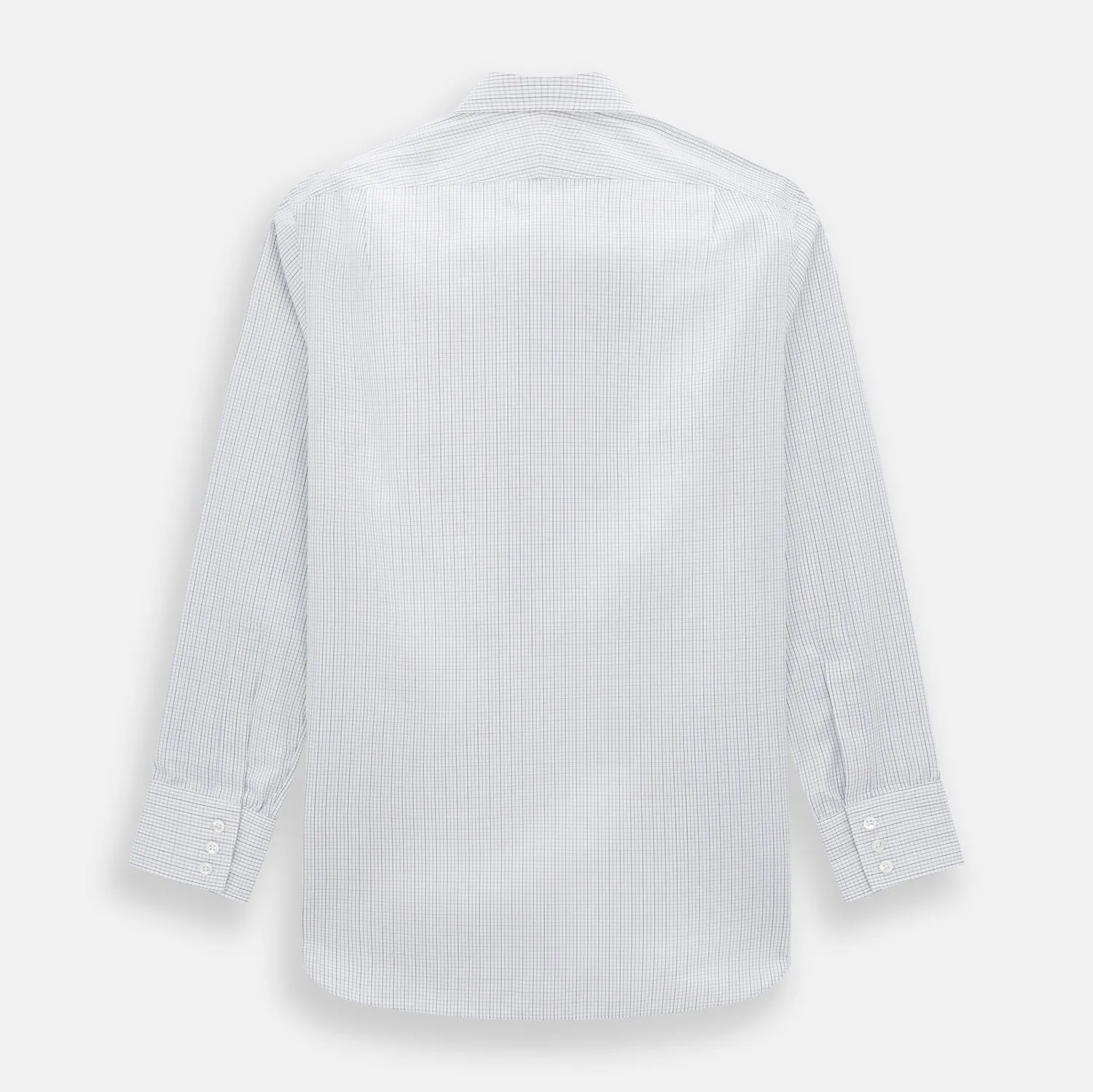 Pale Blue and Grey Grid Check Mayfair Shirt sold by Turnbull & Asser product image thumbnail 3