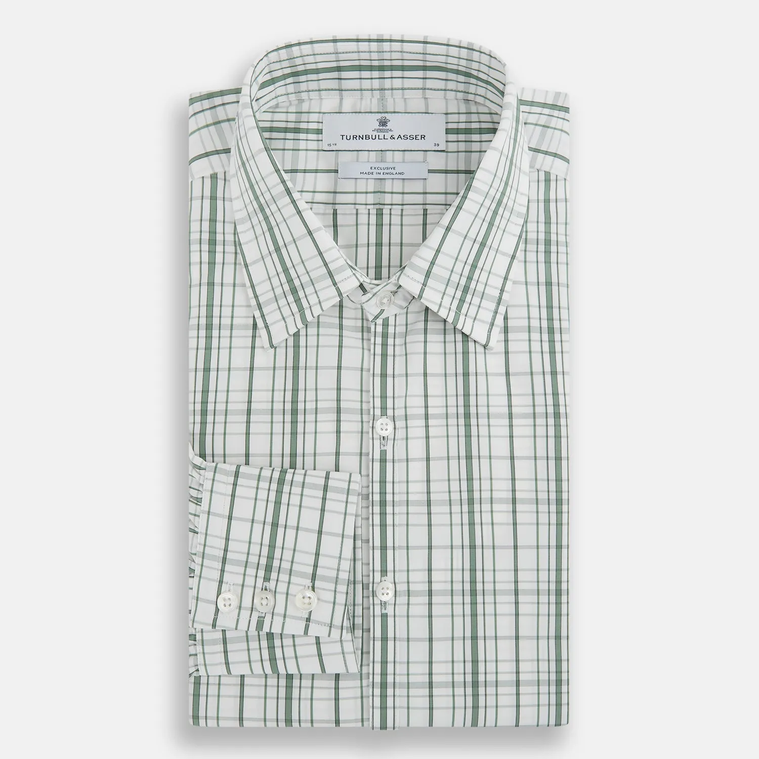 Sage Green Plaid Check Westminster Shirt sold by Turnbull & Asser product image thumbnail 5