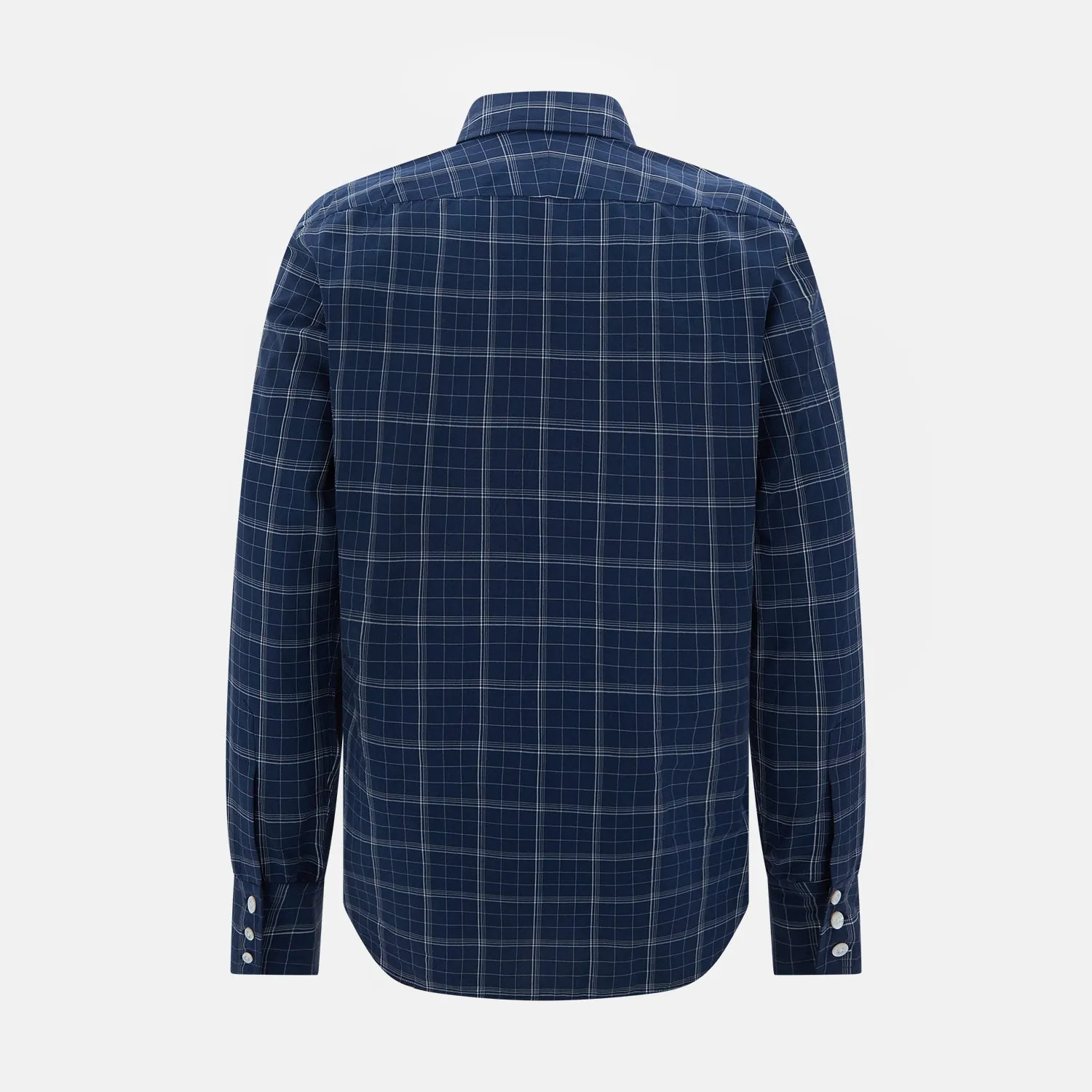 Indigo and White Thin Plaid Check Windsor Shirt sold by Turnbull & Asser product image thumbnail 3