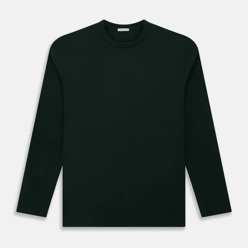 Forest Green Long-Sleeve T-shirt made by Turnbull & Asser