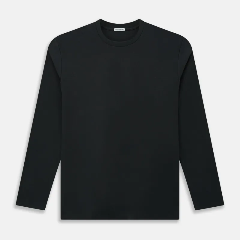Charcoal Long-Sleeve T-shirt sold by Turnbull & Asser
