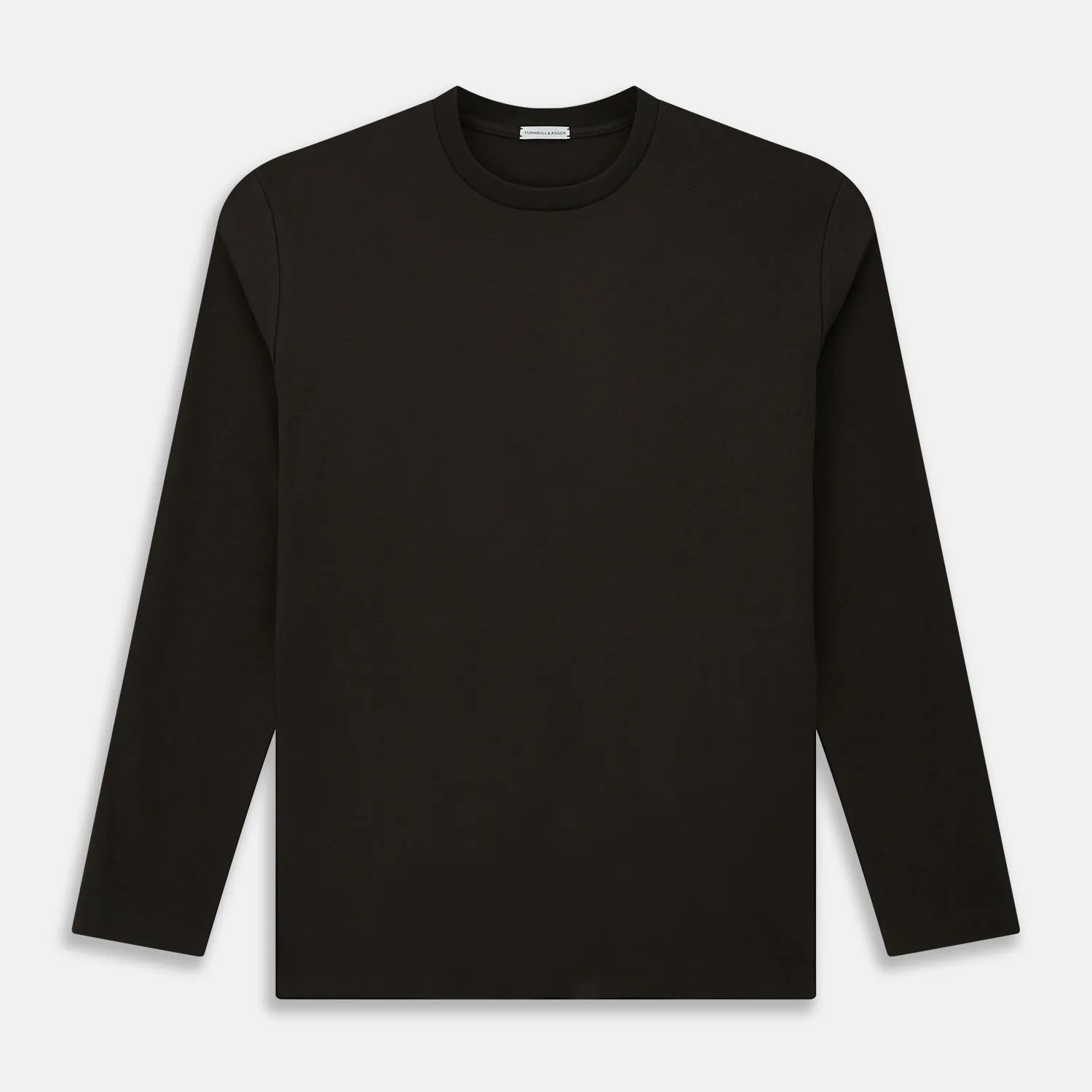 Dark Chocolate Long-Sleeve T-shirt sold by Turnbull & Asser