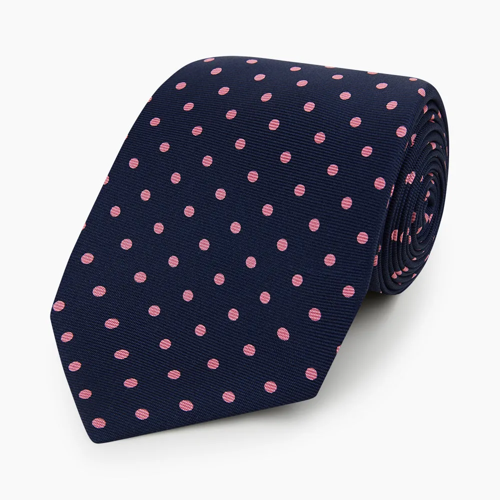 Pink Dot and Navy Silk Tie sold by Turnbull & Asser product image thumbnail 5