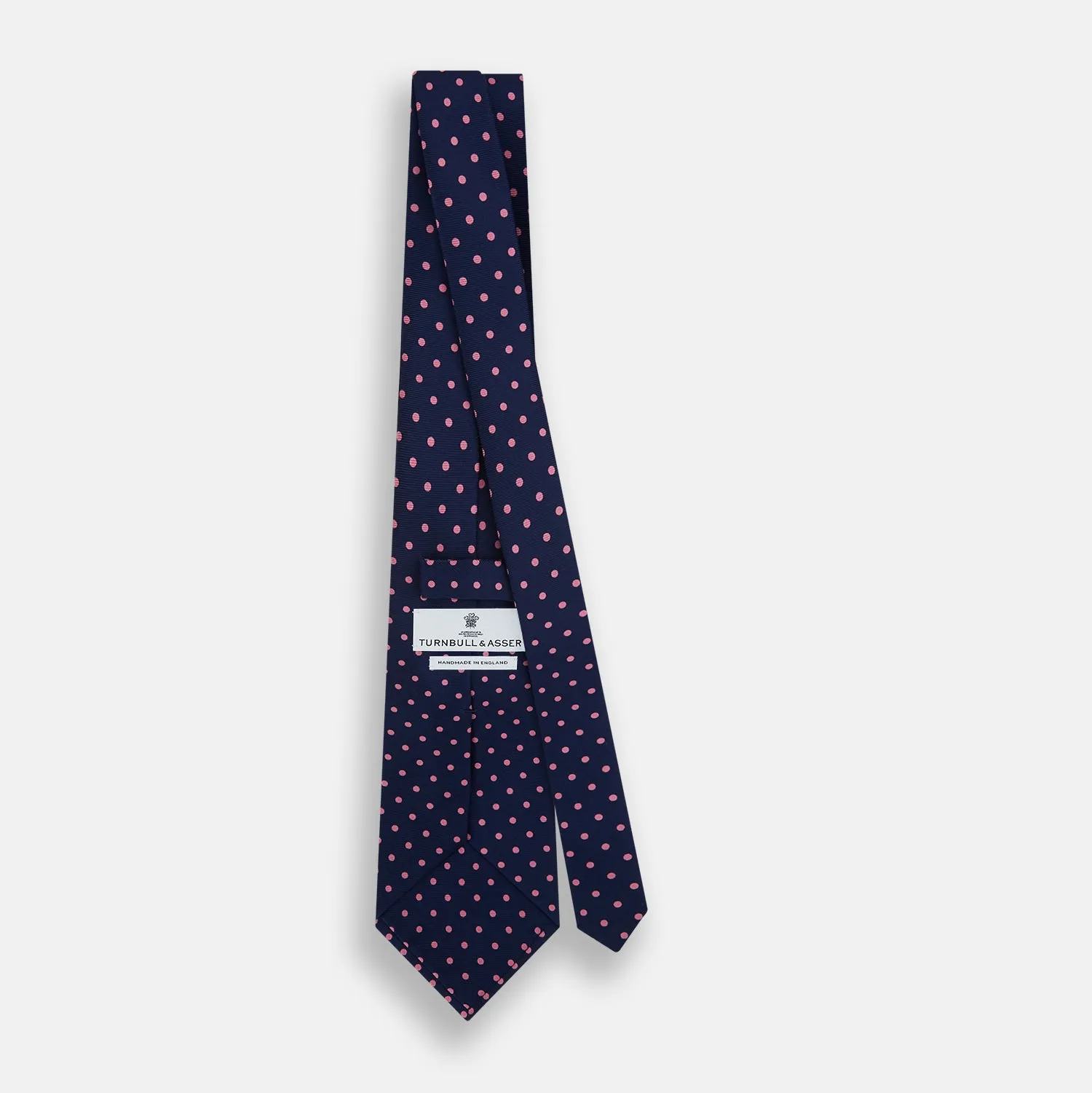 Pink Dot and Navy Silk Tie sold by Turnbull & Asser product image thumbnail 4