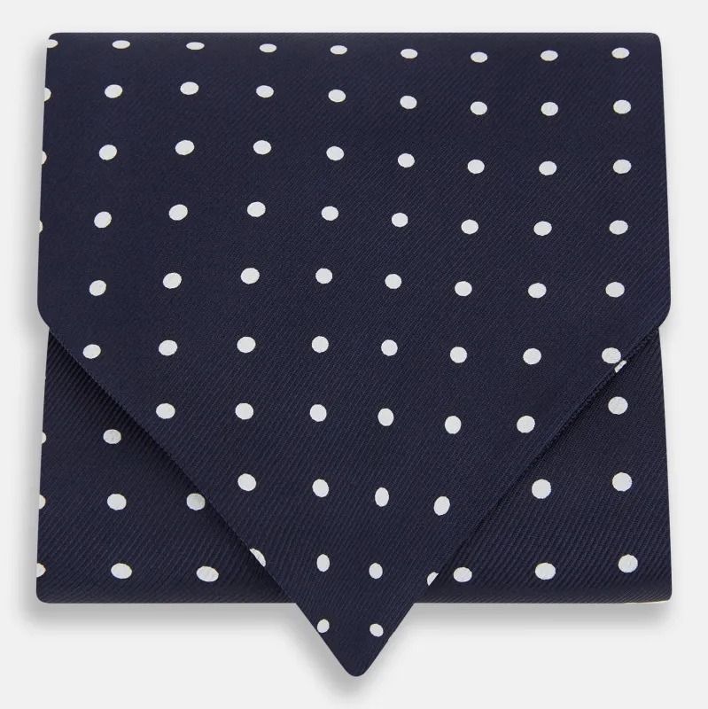 White Dot and Navy Silk Cravat sold by Turnbull & Asser