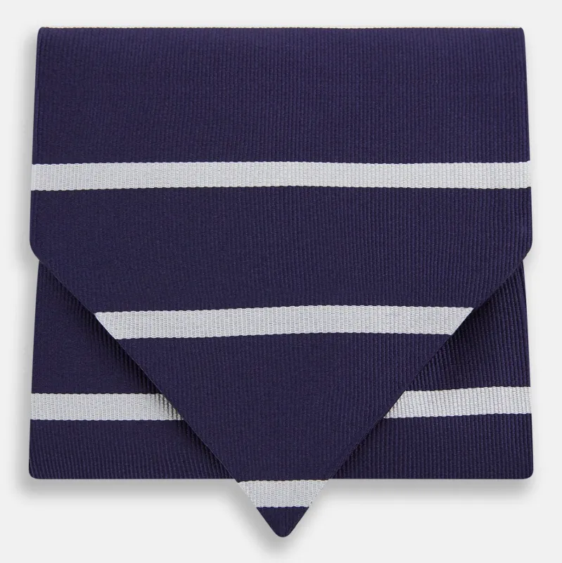 Silver Stripe and Navy Silk Cravat sold by Turnbull & Asser