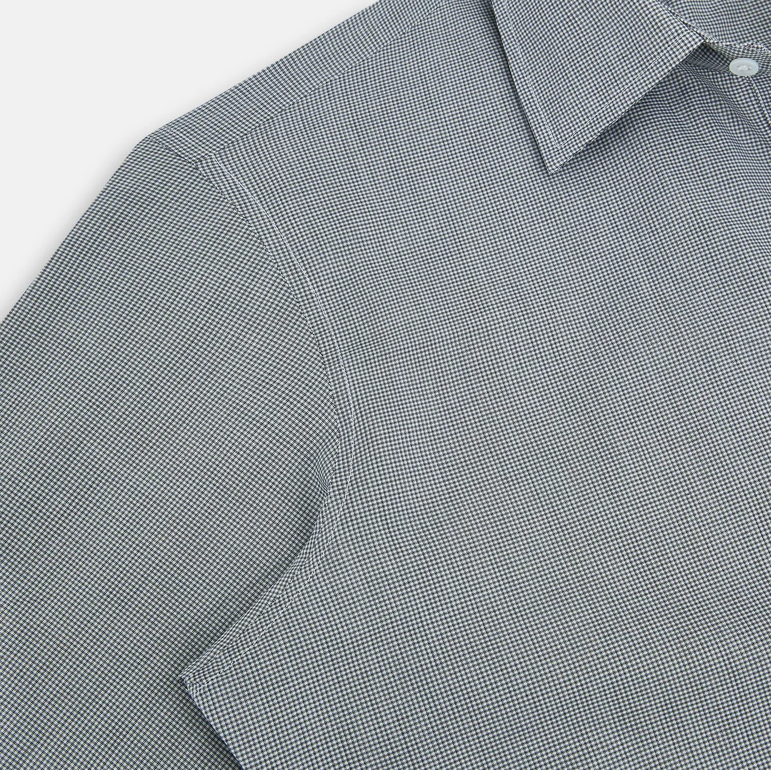 Grey and White Micro Check Westminster Shirt sold by Turnbull & Asser product image thumbnail 5