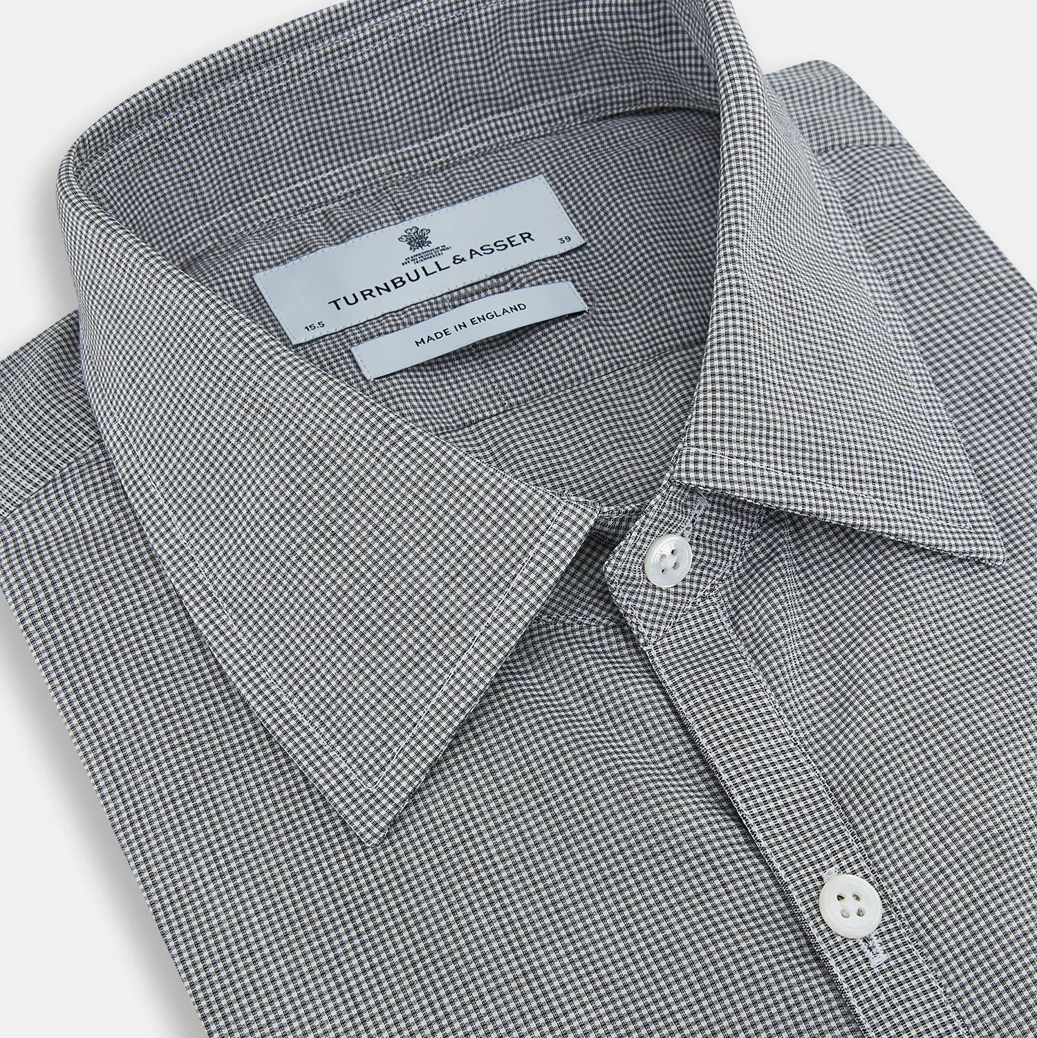 Grey and White Micro Check Westminster Shirt sold by Turnbull & Asser product image thumbnail 2