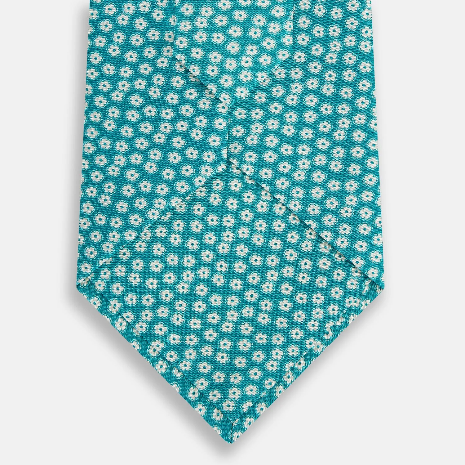 Turquoise Flower Patterned Silk Tie sold by Turnbull & Asser product image thumbnail 3