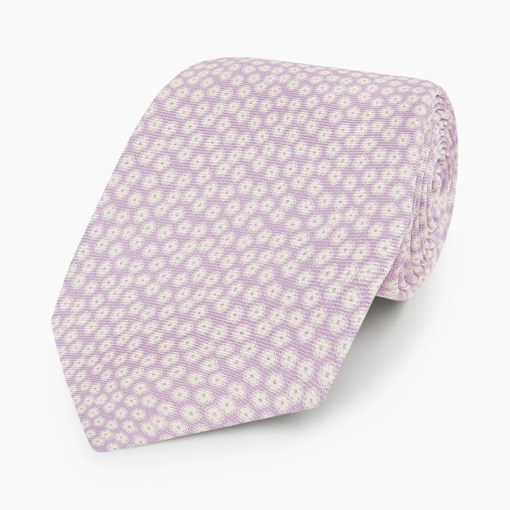 Lilac Flower Patterned Silk Tie sold by Turnbull & Asser product image thumbnail 5