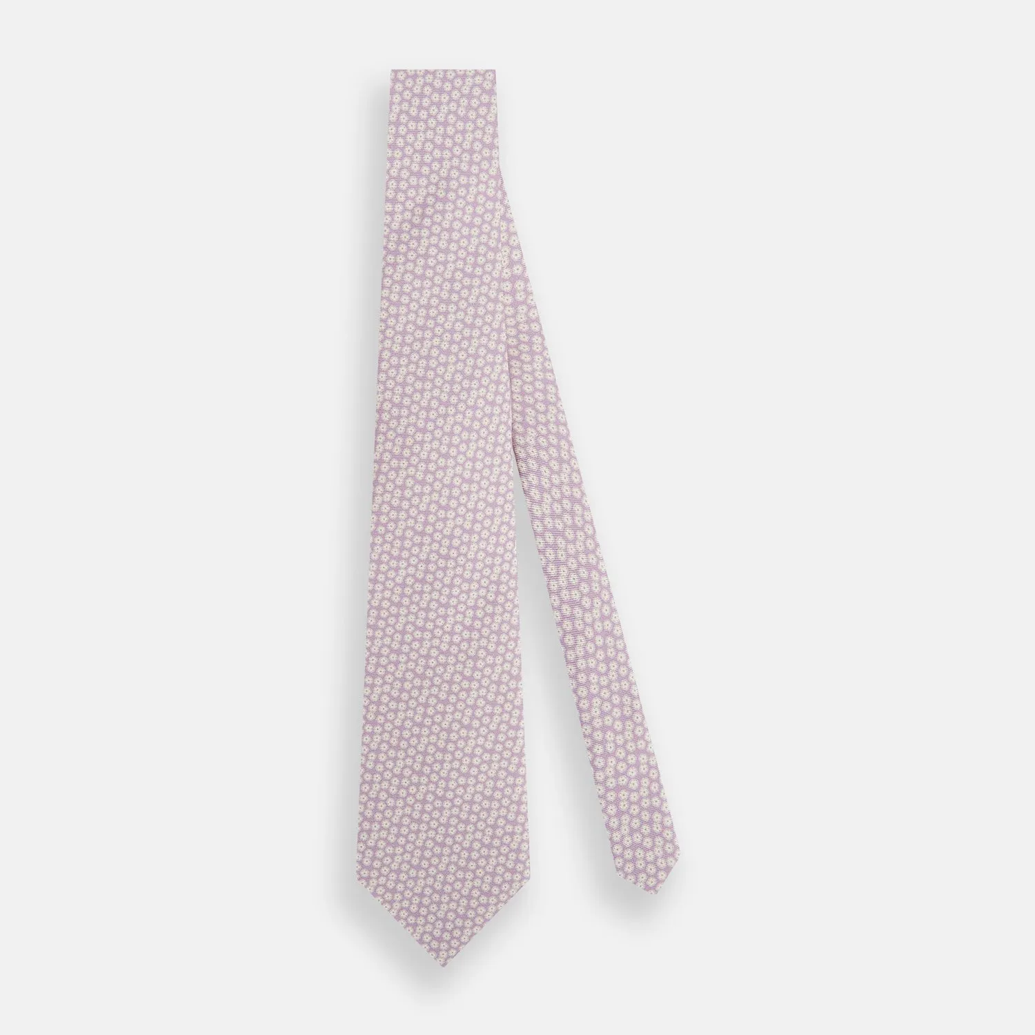 Lilac Flower Patterned Silk Tie sold by Turnbull & Asser product image thumbnail 2