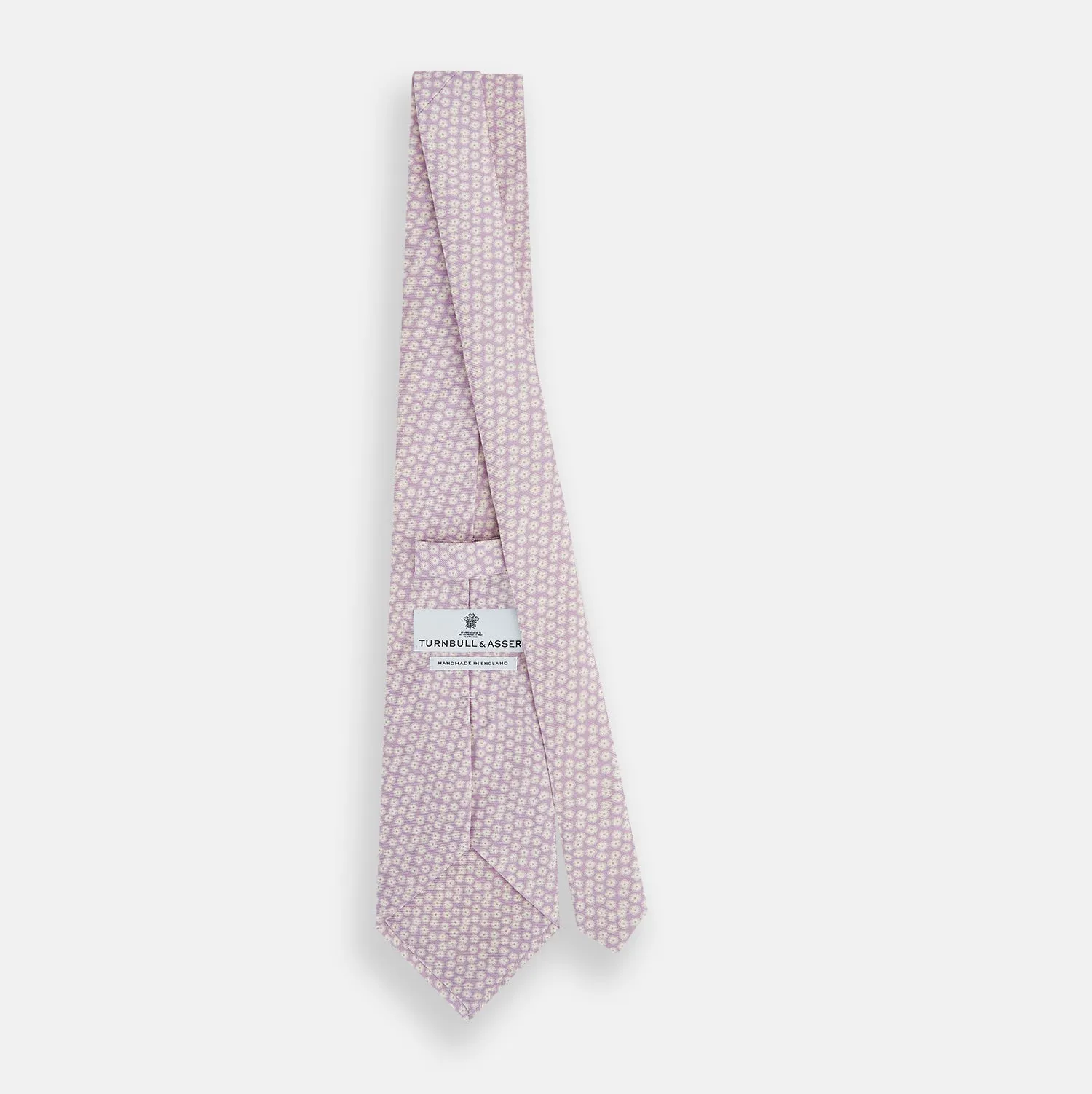 Lilac Flower Patterned Silk Tie sold by Turnbull & Asser product image thumbnail 4
